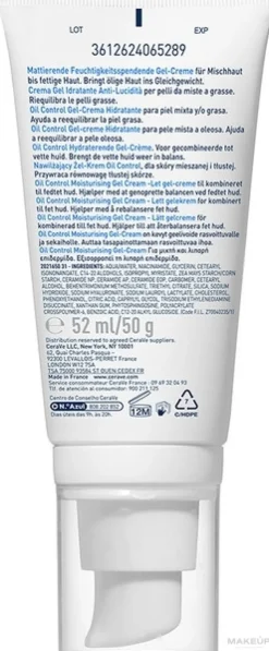 Mattierende Feuchtigkeitscreme-Gel für Mischhaut und fettige Gesichtshaut