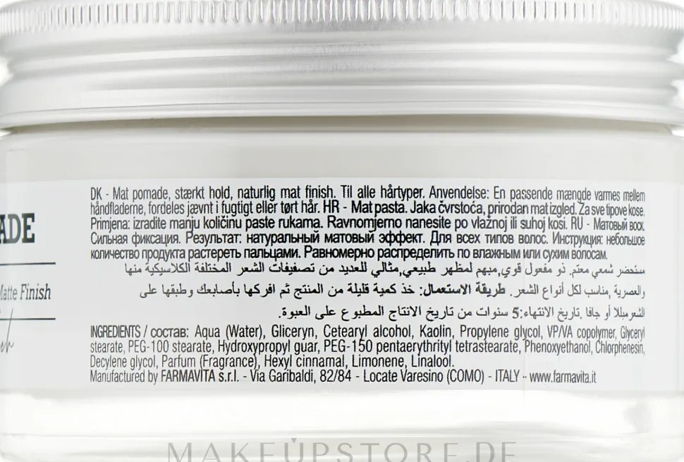 Mattierende Haarpomade Starker Halt