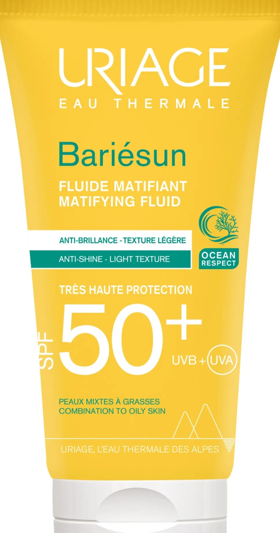 Mattierendes und feuchtigkeitsspendendes Sonnenchutzfluid für das Gesicht SPF 50+