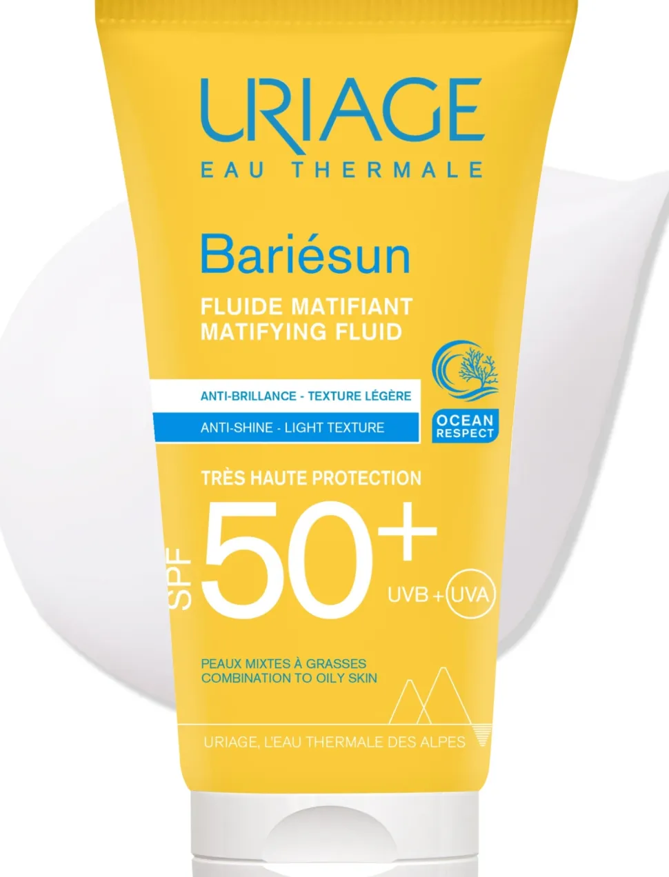Mattierendes und feuchtigkeitsspendendes Sonnenchutzfluid für das Gesicht SPF 50+
