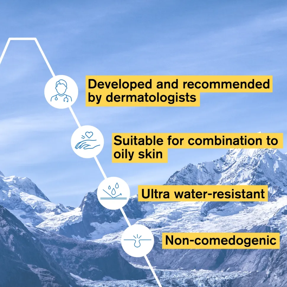 Mattierendes und feuchtigkeitsspendendes Sonnenchutzfluid für das Gesicht SPF 50+