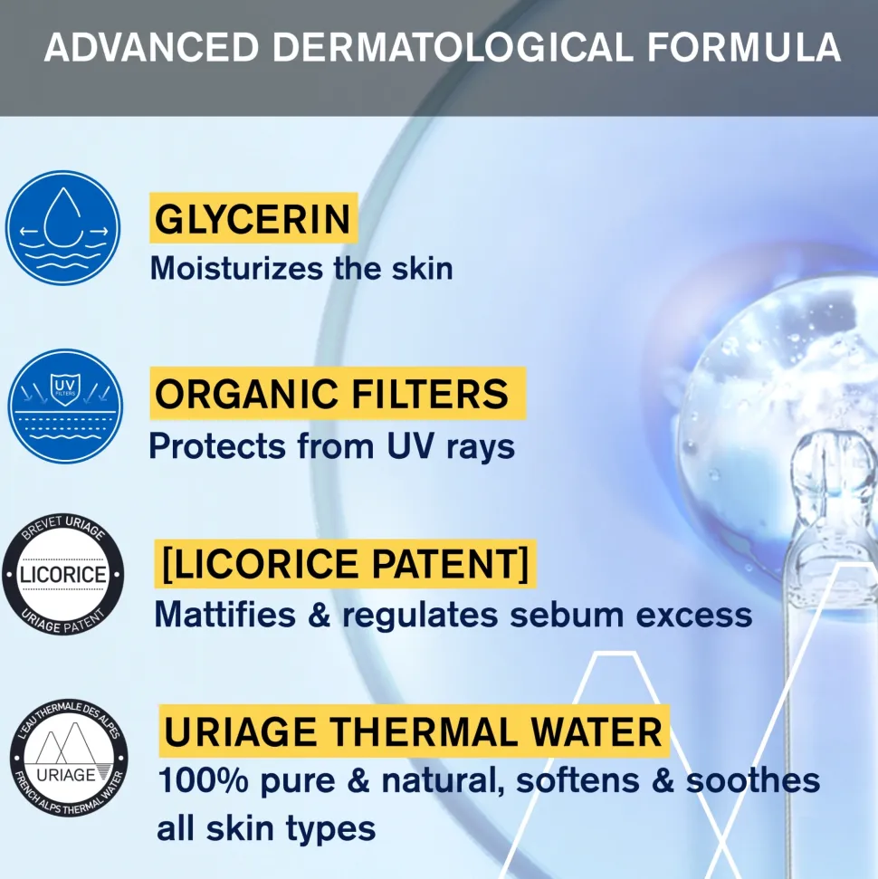Mattierendes und feuchtigkeitsspendendes Sonnenchutzfluid für das Gesicht SPF 50+