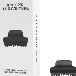 Metall-Haarspange Matte Dunkelgraphit Maxi