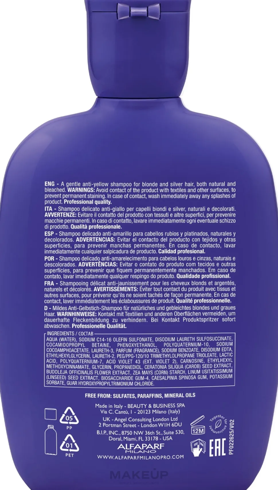 Mildes Anti-Gelbstich-Shampoo für natürliches und gebleichtes blondes und graues Haar
