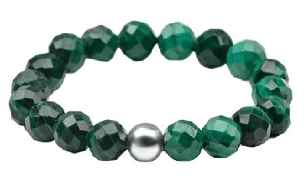 Mineralring mit grünem Malachit