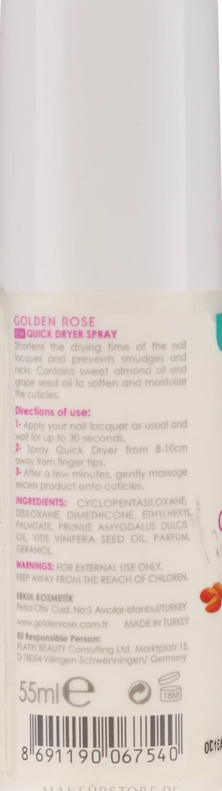 Nagellacktrockner-Spray