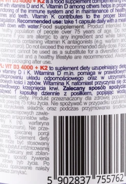 Nahrungsergänzungsmittel 'D3 + K2'