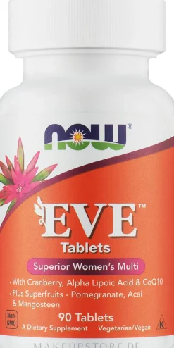 Nahrungsergänzungsmittel Eve Multivitamine und Multimineralien für Frauen mit Cranberry, Alpha-Liponsäure und Coenzym Q10 90 / 180 Tabletten