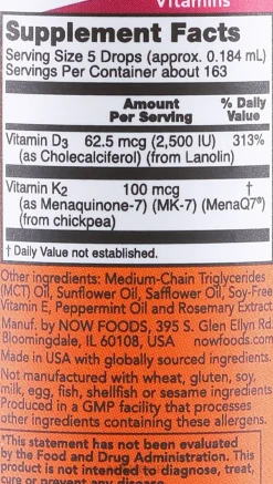 Nahrungsergänzungsmittel Flüssiges Vitamin D3 und MK-7 in Tropfenform