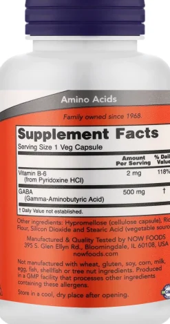 Nahrungsergänzungsmittel GABA-Aminosäure mit Vitamin B6 500 mg