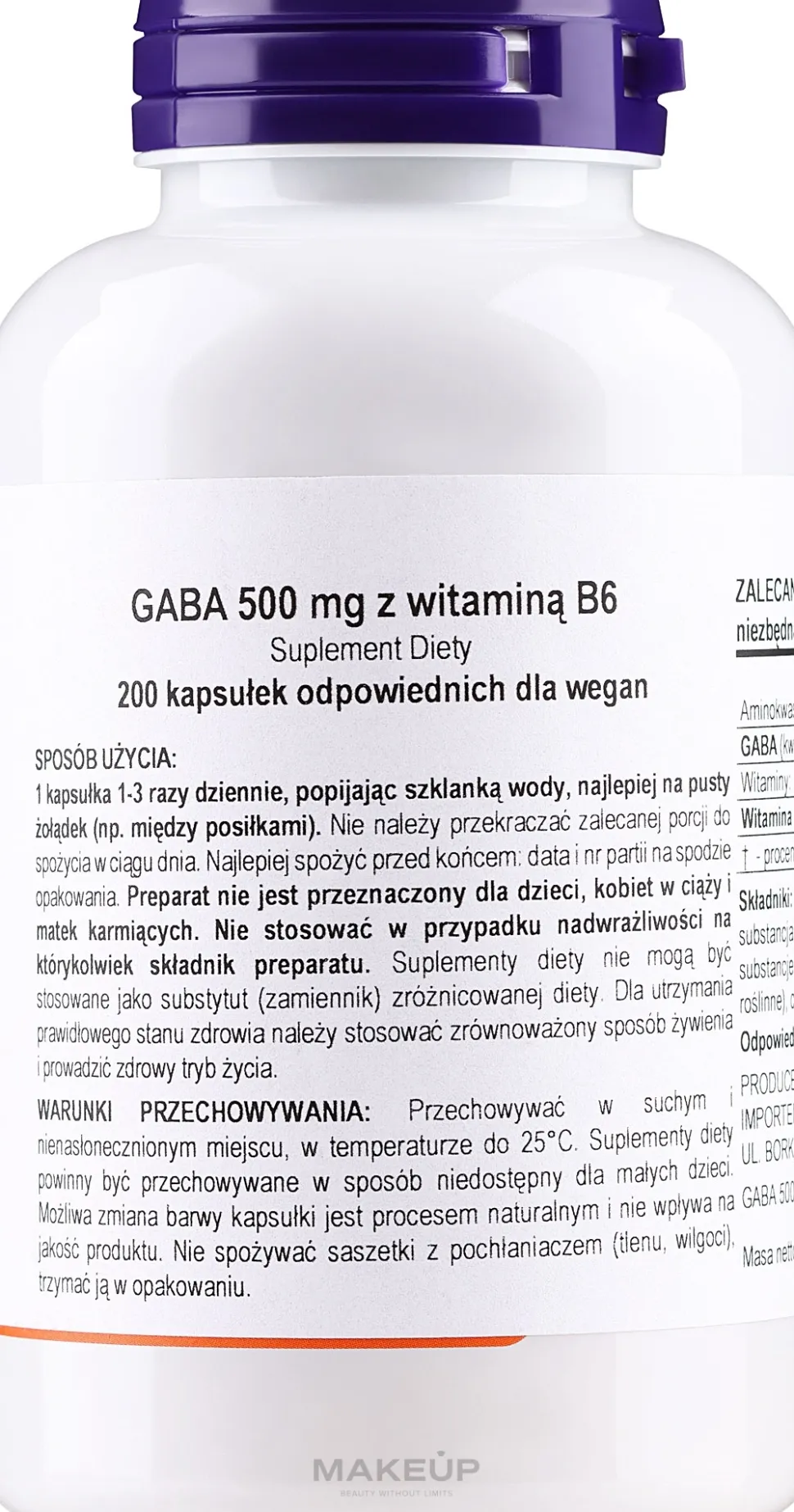 Nahrungsergänzungsmittel GABA-Aminosäure mit Vitamin B6 500 mg