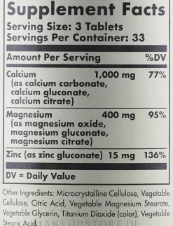 Nahrungsergänzungsmittel Kalzium, Magnesium + Zink