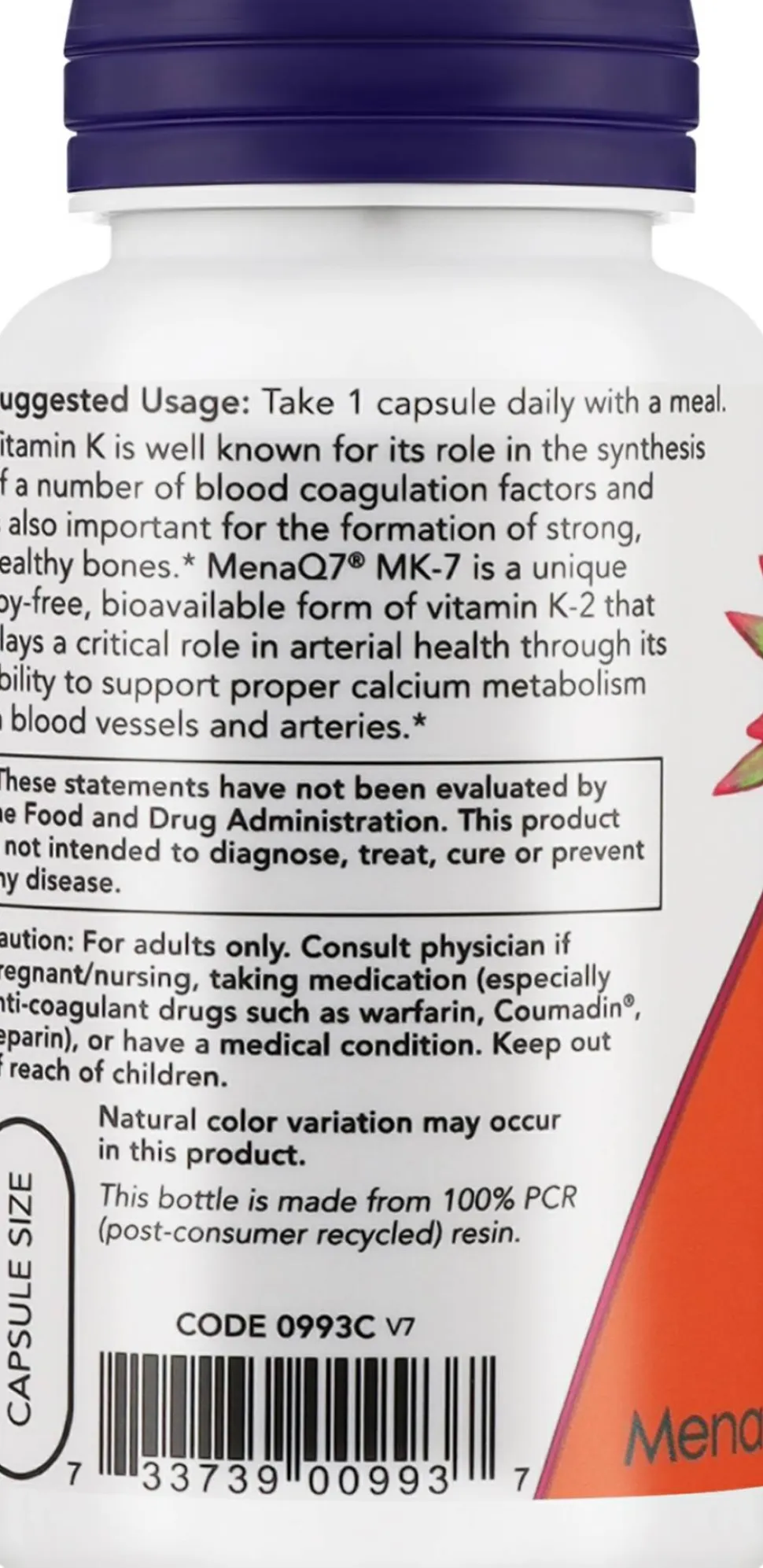 Nahrungsergänzungsmittel MK-7 Vitamin K2 für gesunde Knochen 100 µg