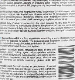 Nahrungsergänzungsmittel Magnesium + Kalium + B6