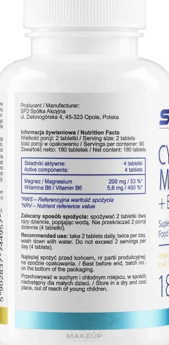 Nahrungsergänzungsmittel Magnesiumcitrat + B6
