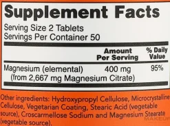 Nahrungsergänzungsmittel Magnesiumcitrat für gesundes Nervensystem 200 mg