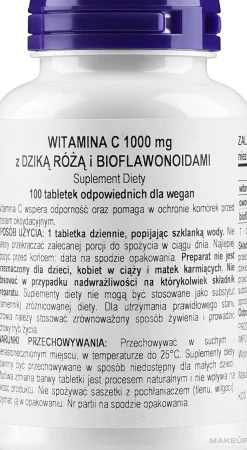 Nahrungsergänzungsmittel Vitamin C 1000 mg mit Hagebutten und Bioflavonoiden