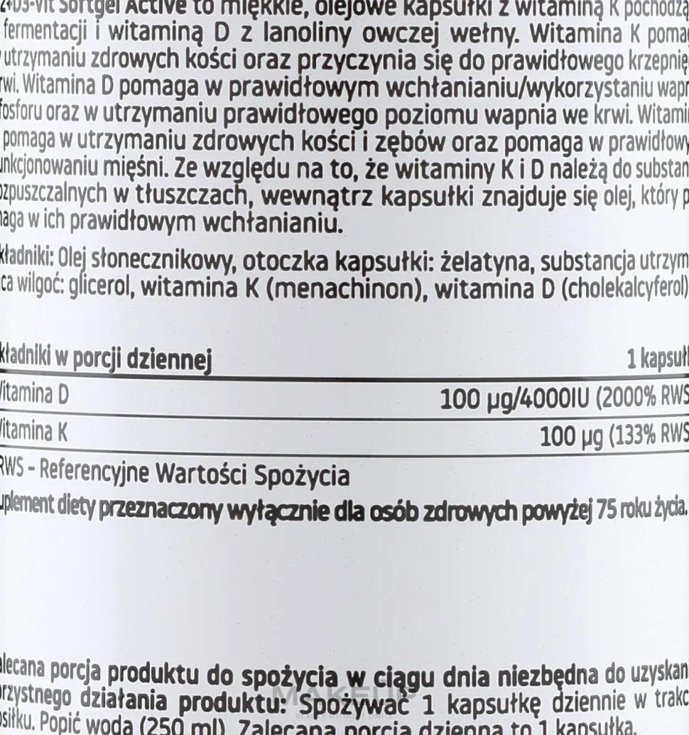 Nahrungsergänzungsmittel Vitamin K2 + D3 Kapseln
