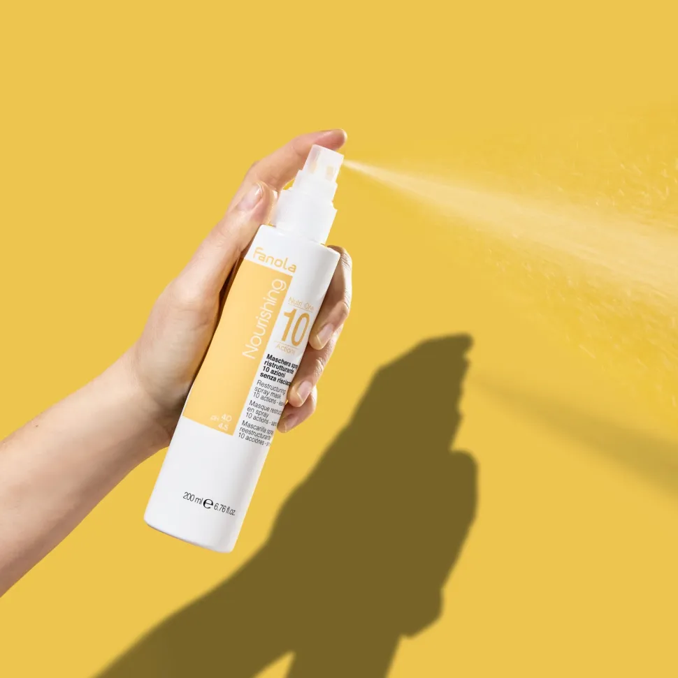 Nährende und restrukturierende Haarmaske in Sprayform ohne Ausspülen