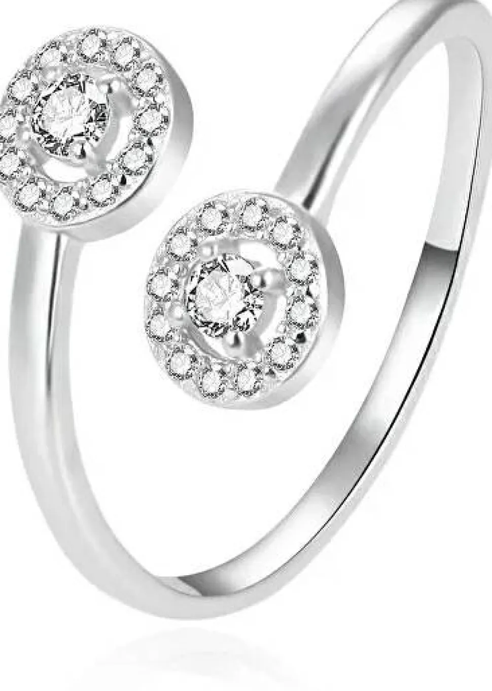 Offener Silberring mit Zirkonia