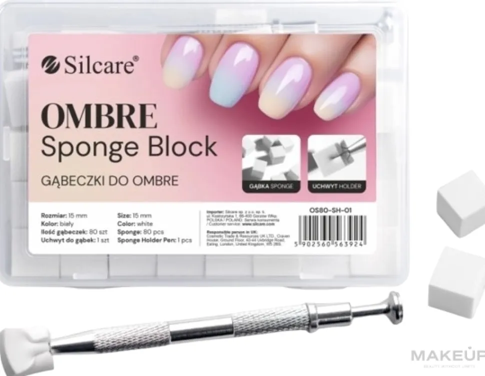 Ombre-Schwämme im Kästchen mit Pinzette, 80 Stk.