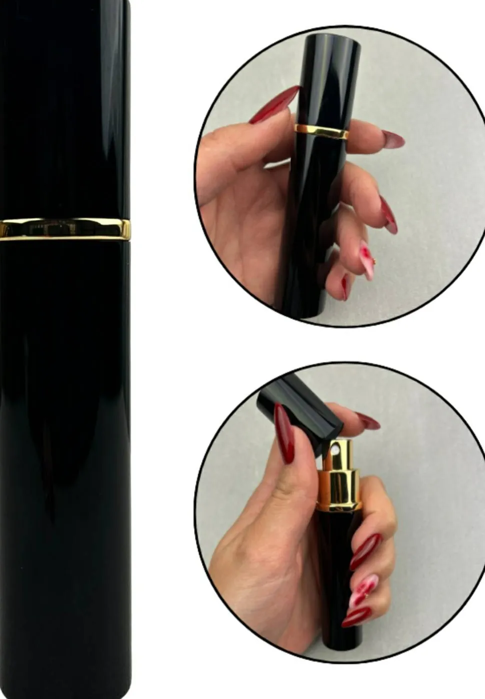 Parfümatomizer, 15 ml, schwarz-gold