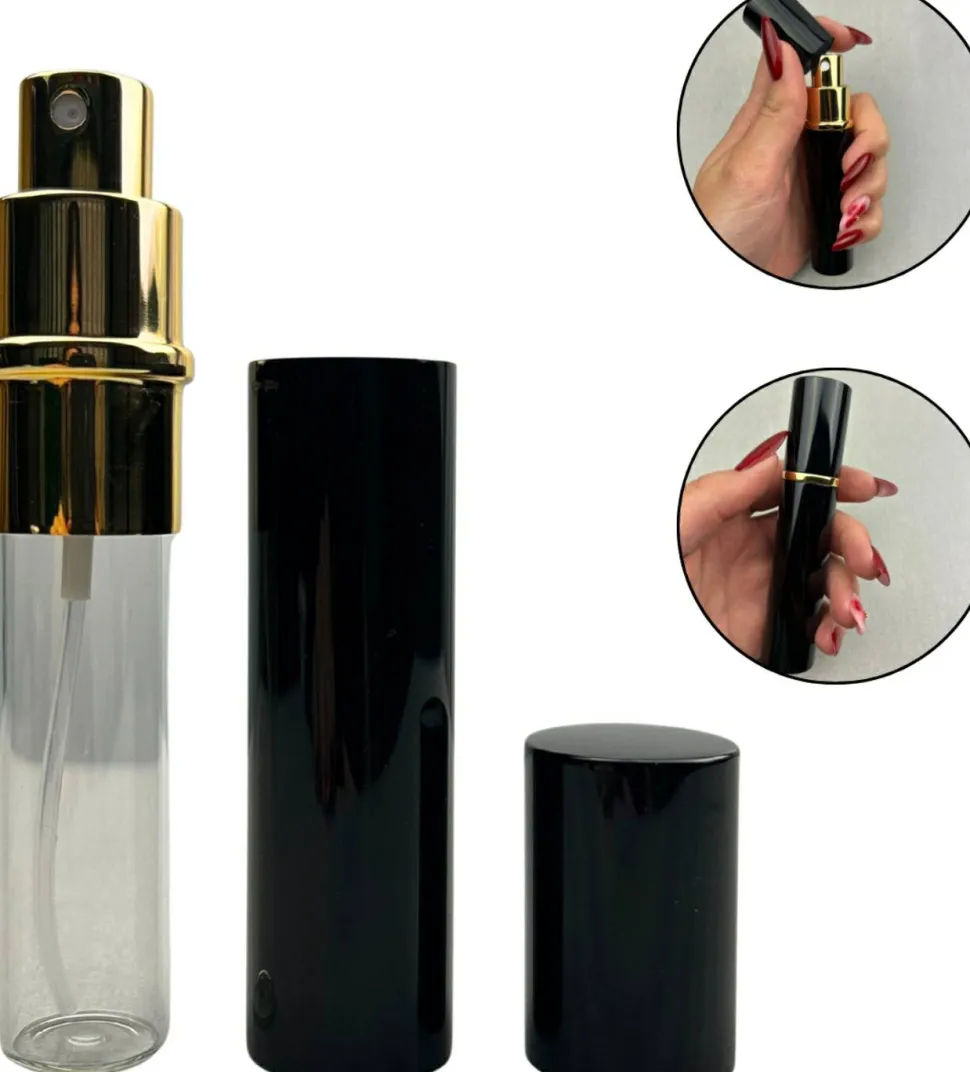Parfümatomizer, 15 ml, schwarz-gold