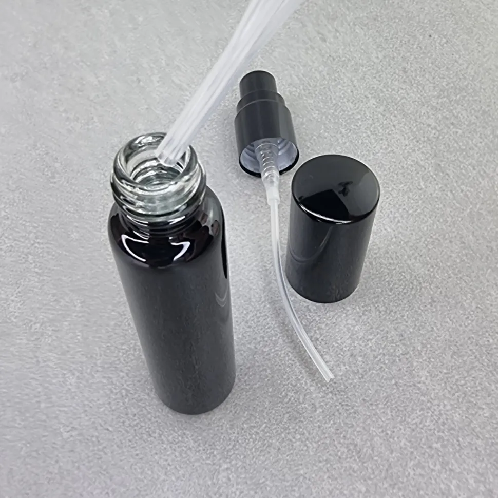 Parfümzerstäuber mit Pipette und Trichter, 10 ml, schwarz