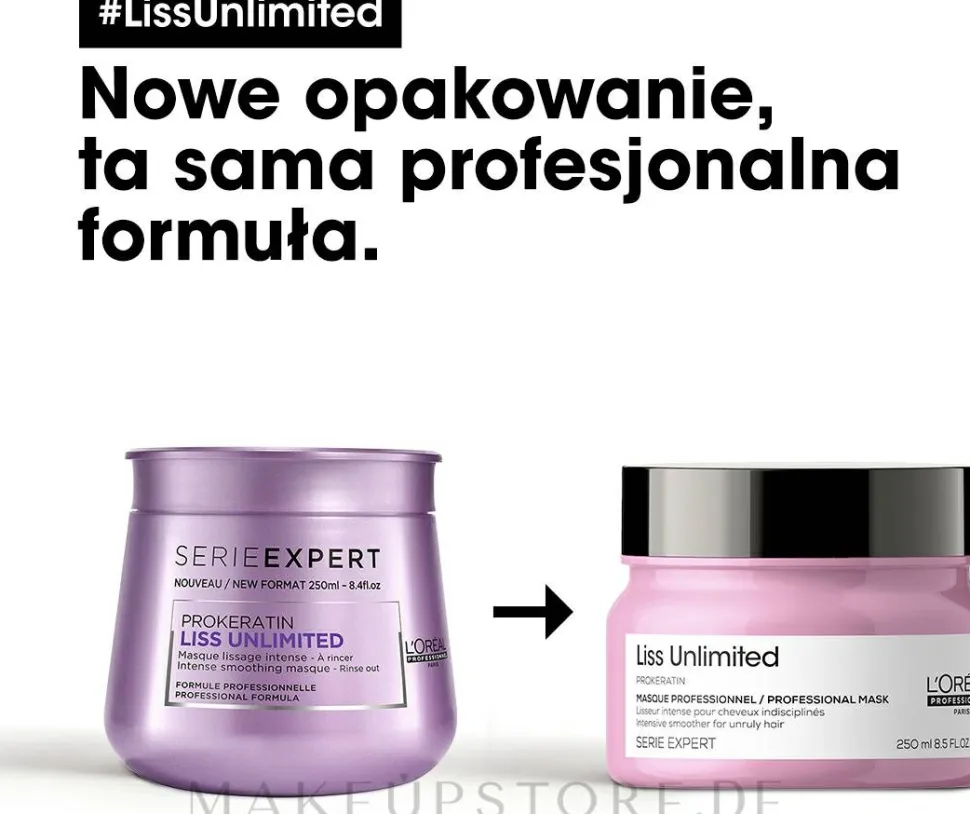 Pflegende und glättende Haarmaske für trockenes und widerspenstiges Haar mit Keratin