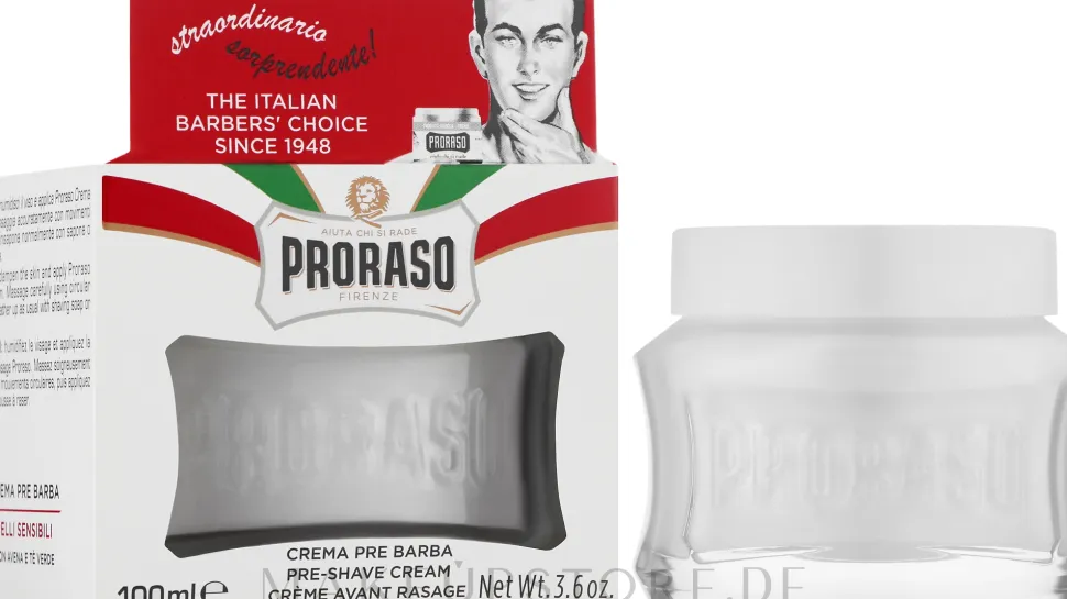 Pre Shave Creme gegen irritierte Haut mit grünem Tee und Haferflocken