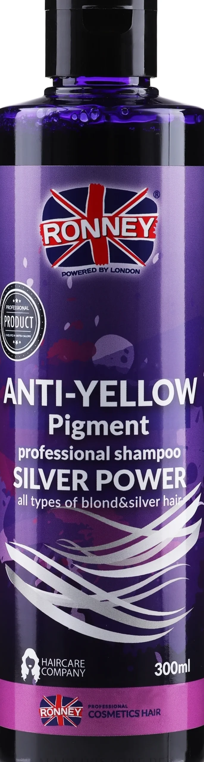 Professionelles silbernes Shampoo gegen Gelbstich für blondes und graues Haar