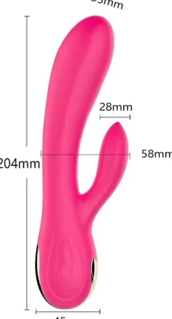 Rabbit-Vibrator mit Heizfunktion, pink