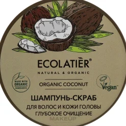 Reinigendes Haar-und Kopfhaut-Peelingshampoo mit Bio-Kokosnussöl, Meeresmineralien und Kokosnusswasser