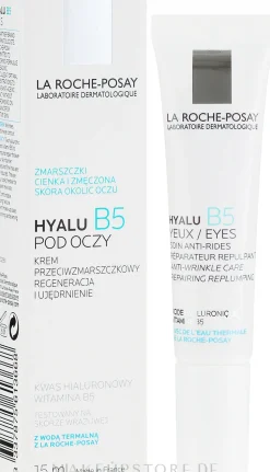 Reparierende Anti-Falten Augenkonturcreme mit Vitamin B5, Hyaluronsäure und Thermalwasser