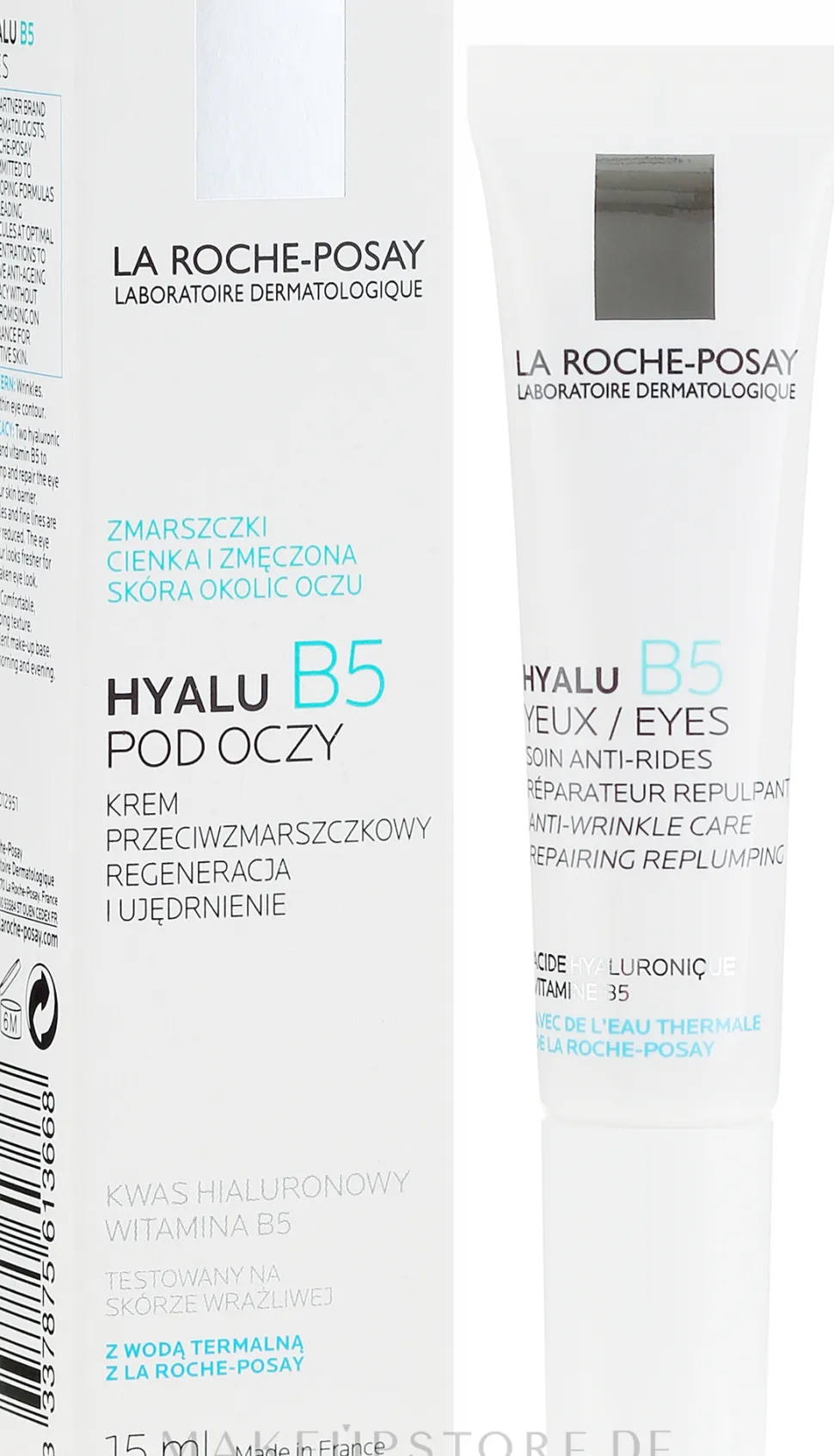 Reparierende Anti-Falten Augenkonturcreme mit Vitamin B5, Hyaluronsäure und Thermalwasser