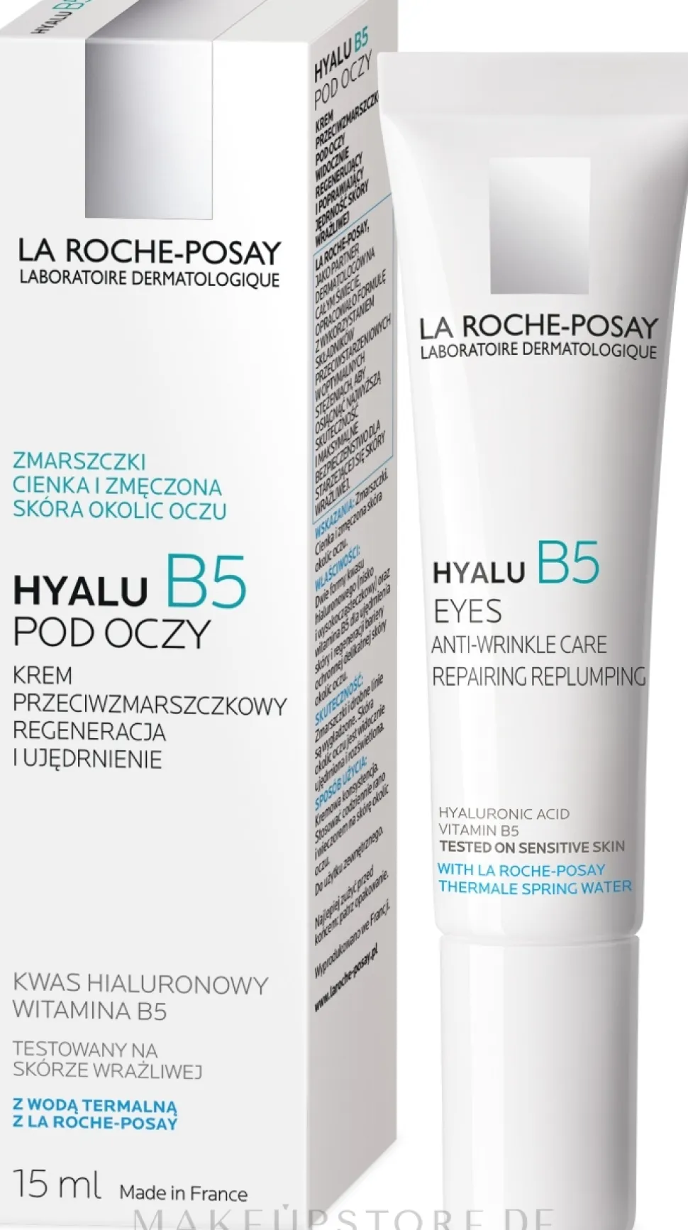 Reparierende Anti-Falten Augenkonturcreme mit Vitamin B5, Hyaluronsäure und Thermalwasser