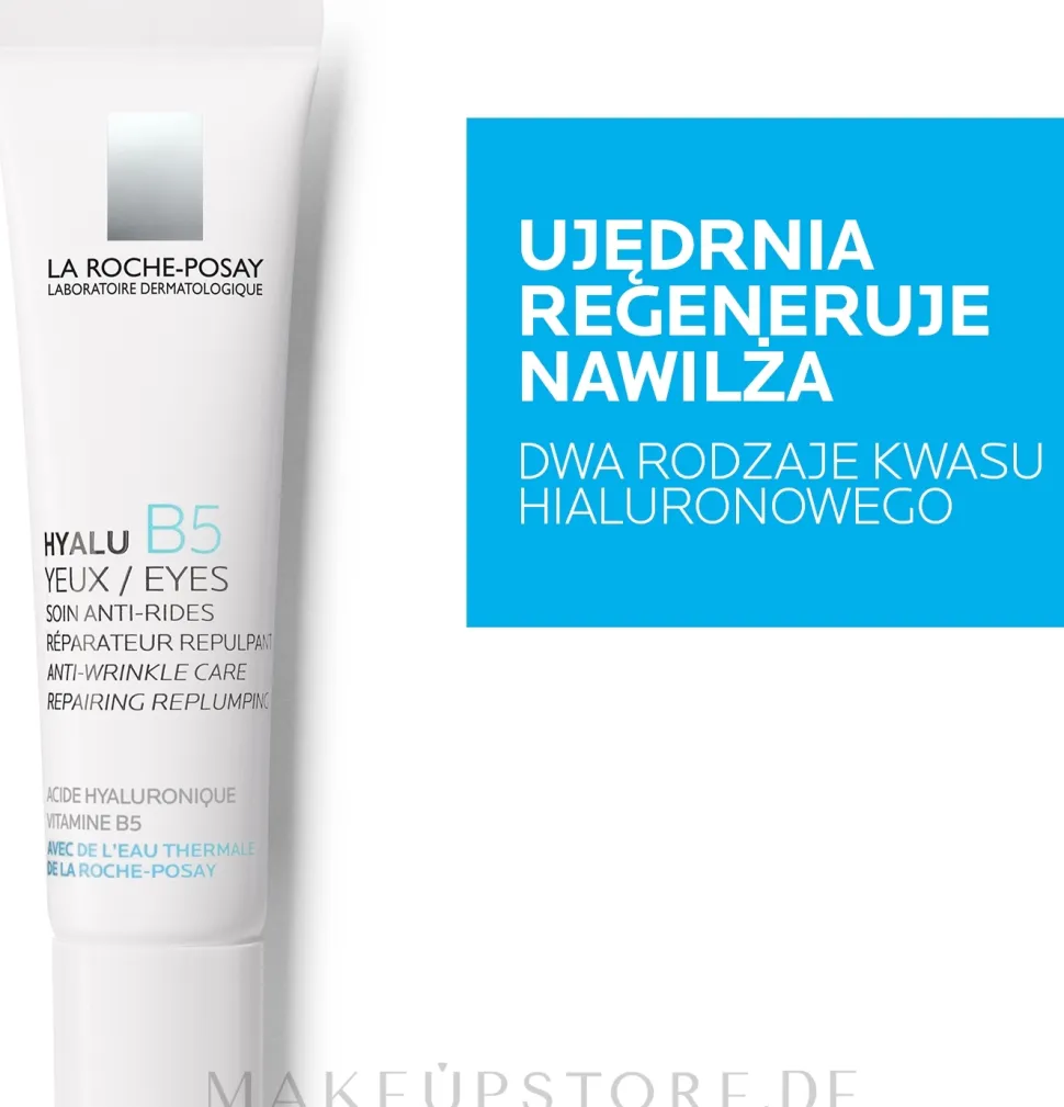 Reparierende Anti-Falten Augenkonturcreme mit Vitamin B5, Hyaluronsäure und Thermalwasser
