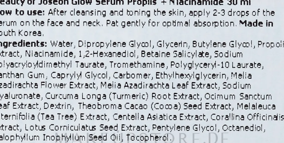 Revitalisierendes Gesichtsserum mit Propolisextrakt und Niacinamid