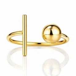 Ring aus Chirurgiestahl, 14-karätige Vergoldung, PST1001