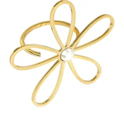 Ring aus chirurgischem Stahl mit 14-karätiger Vergoldung, größenverstellbar, PST938