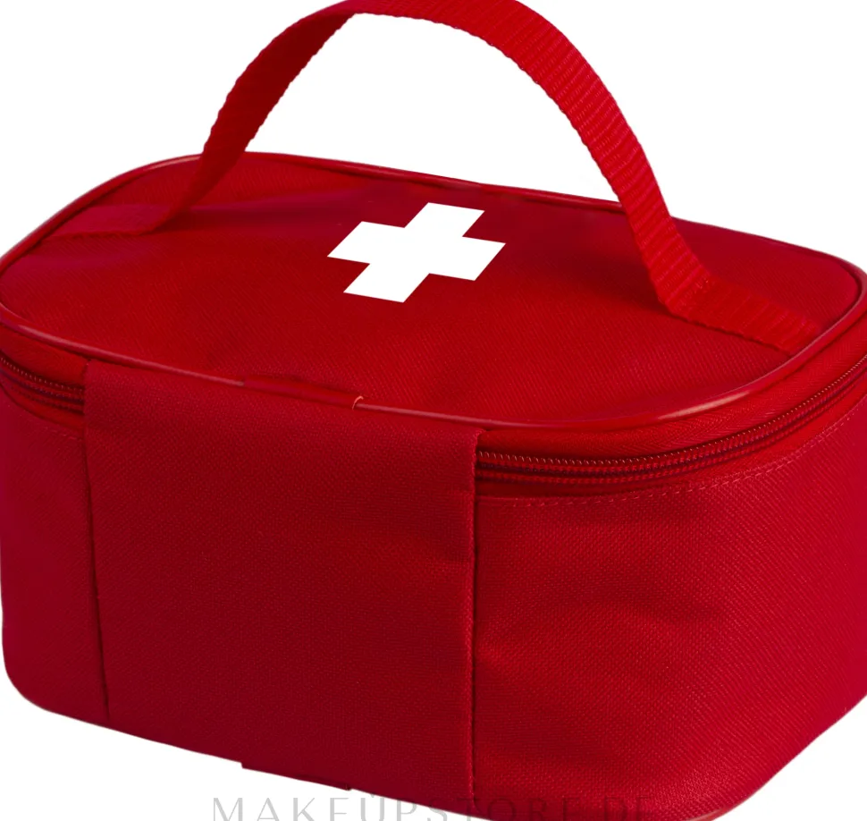 Rote Stofftasche zur Aufbewahrung von Erste-Hilfe-Artikeln 20x14x10 cm First Aid Kit