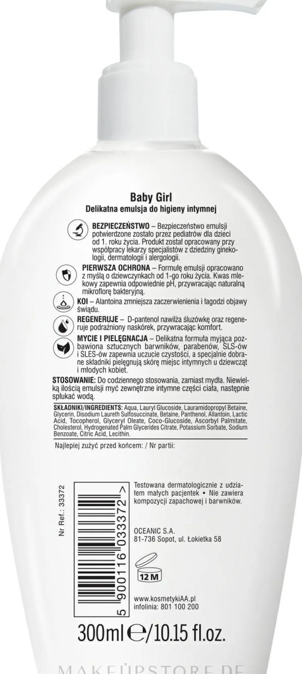 Sanfte Emulsion für die Intimhygiene für Mädchen