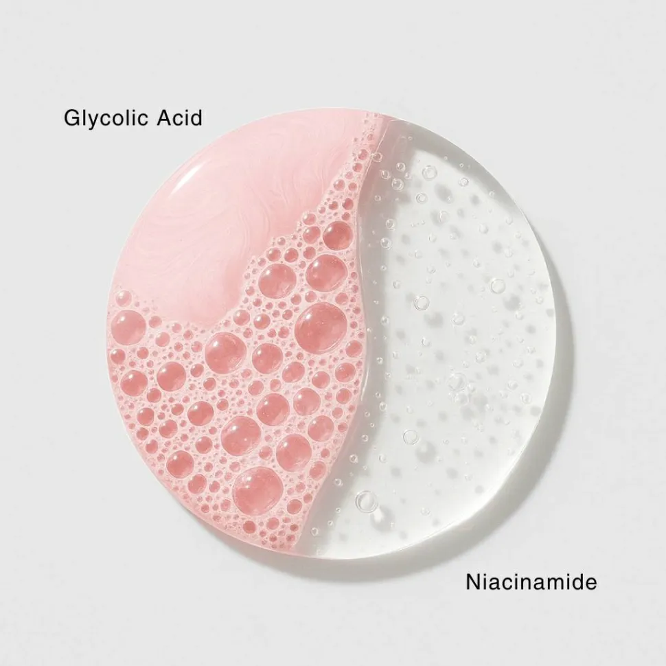 Schaum gegen Akne mit Glykolsäure und Niacinamid