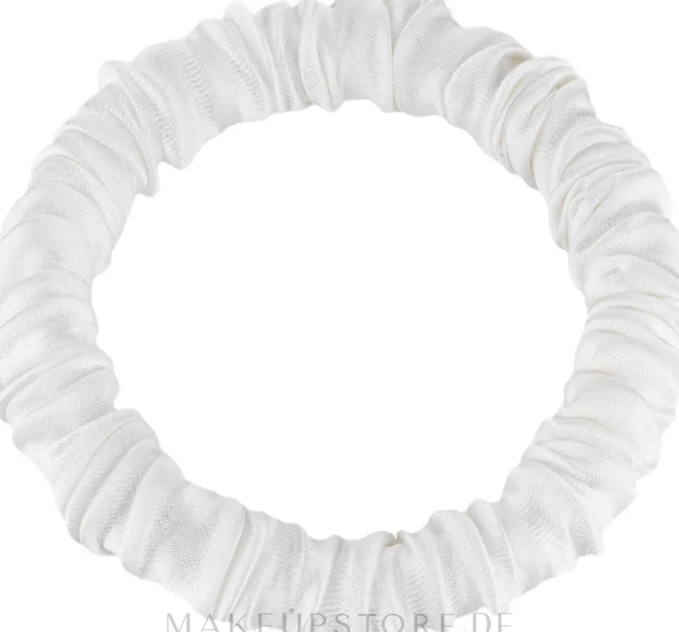 Scrunchie-Haargummi aus Naturseide milchweiß Skinny