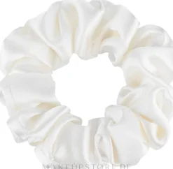 Scrunchie-Haargummi aus Naturseide milchweiß Midi