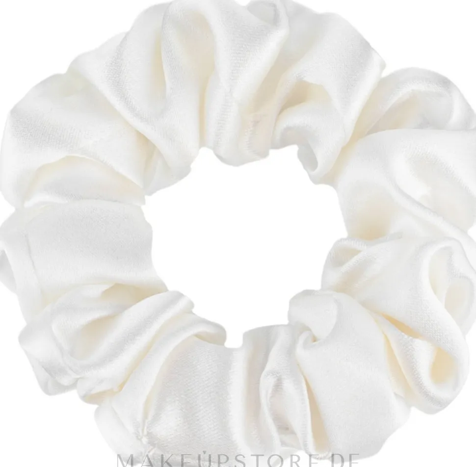 Scrunchie-Haargummi aus Naturseide milchweiß Midi