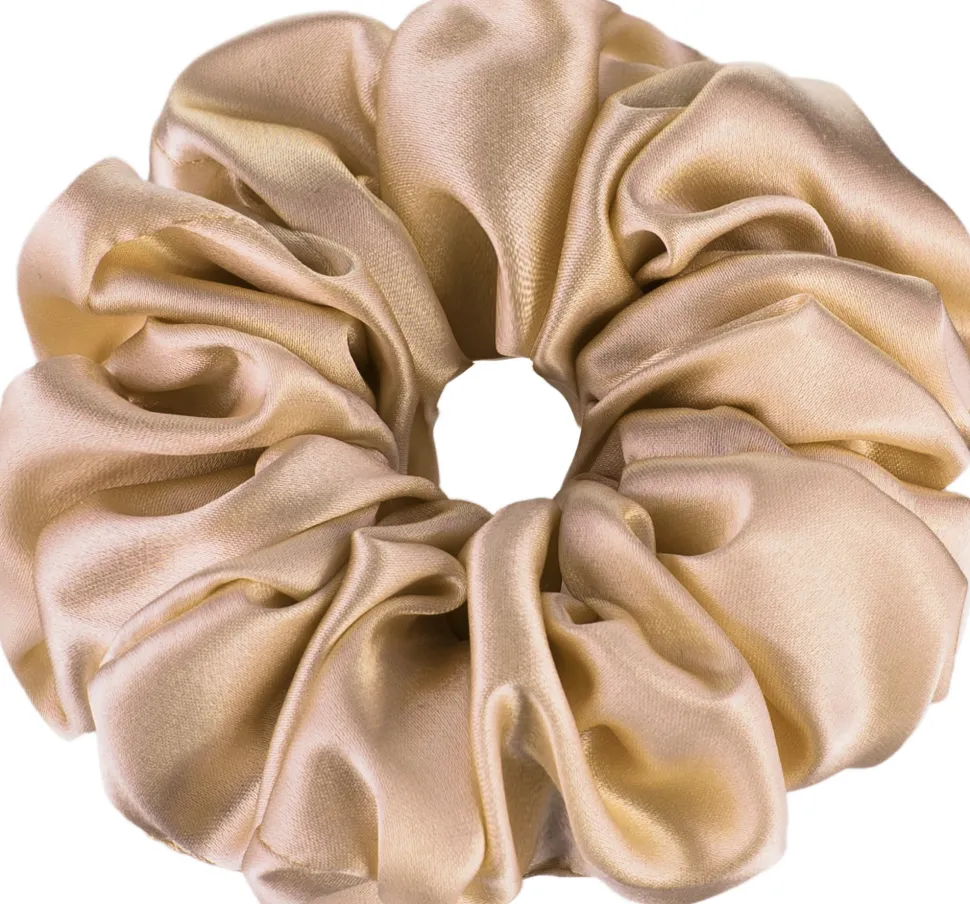 Scrunchie-Haargummi aus Naturseide golden Largy