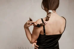 Scrunchie-Haargummi aus Naturseide schwarz Skinny