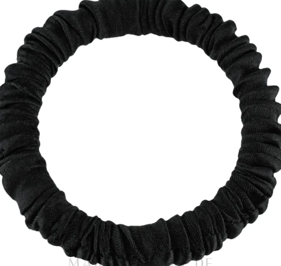 Scrunchie-Haargummi aus Naturseide schwarz Skinny