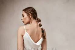 Scrunchie-Haargummi aus Naturseide schwarz Skinny